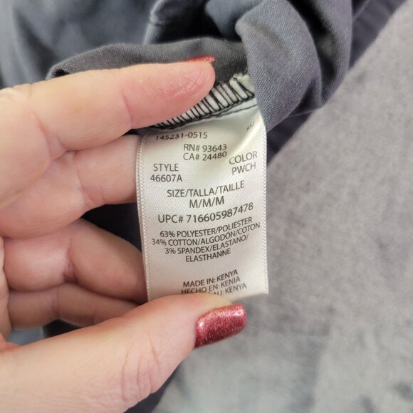 Code Happy Womens M Scrub Top Gray Short Sleeve Pockets Workwear Nursing Medical - Picture 10 of 13